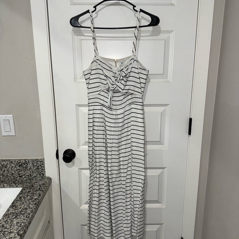 ANTONIO MELANI Black and White Striped Dress